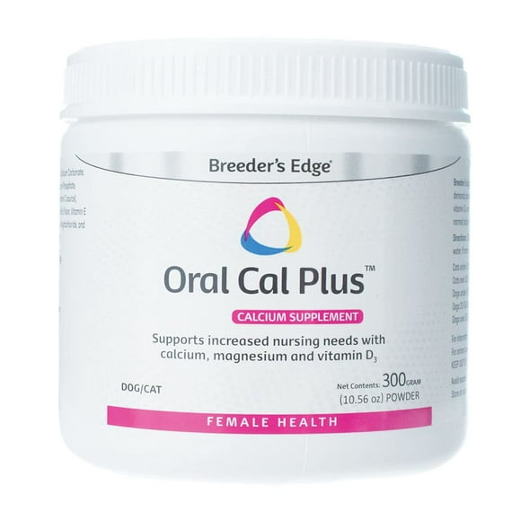 Breeder's Edge Oral Cal Plus Powder - Calcium Supplement for Dogs & Cats - 300gm