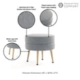 thumbnail image 4 of Manhattan Comfort Bailey Ottoman in Gray with Solid Wood Base & Gold Feet, 4 of 7