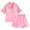 Pink, variant on Nskgu Girls Button Down Satin Pajama Sets 2PCS Ruffle Short Sleeve Top with Shorts Sleepwear Summer Outfit for Teens