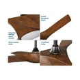 thumbnail image 2 of Ryne Collection 52" 3-Blade Woodgrain LED Transitional Indoor/Outdoor DC Ceiling Fan, 2 of 15