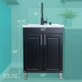 thumbnail image 2 of TEHILA Black Utility Sink Laundry Vanity with Black Finish Pull-Down Faucet and Soap Dispenser, 2 of 11