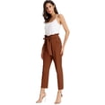 thumbnail image 2 of Women's Cropped Paper Bag Waist Pants with Pockets, 2 of 3