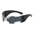 thumbnail image 3 of Gafas de sol sin montura: gafas de moda para actuaciones callejeras, festivales Negro, 3 of 8