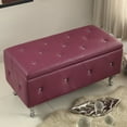 thumbnail image 4 of AC Pacific Purple Crystal Tufted Storage Bench, 4 of 9