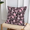 thumbnail image 6 of Throw Pillow Covers, Pink Leaves Daisies Flowers Soft Square Pillow Cases with Invisible Zipper for Couch Bed Sofa, Farmhouse Fall Home Decor 20"x20", 6 of 7