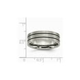 thumbnail image 4 of Mens Chisel Titanium 7mm Enamel and Grooved Brushed Wedding Band Ring for Men, 4 of 6