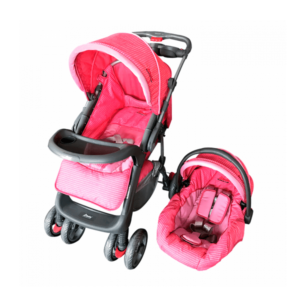 Sistema de viaje D'Bebe Aventura reversible con autoasiento Rosa