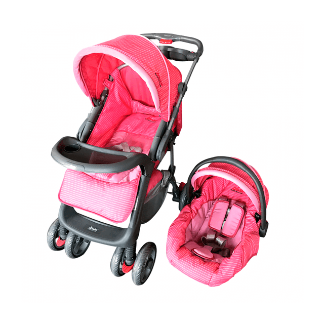 Sistema de viaje D'Bebe Aventura reversible con autoasiento Rosa