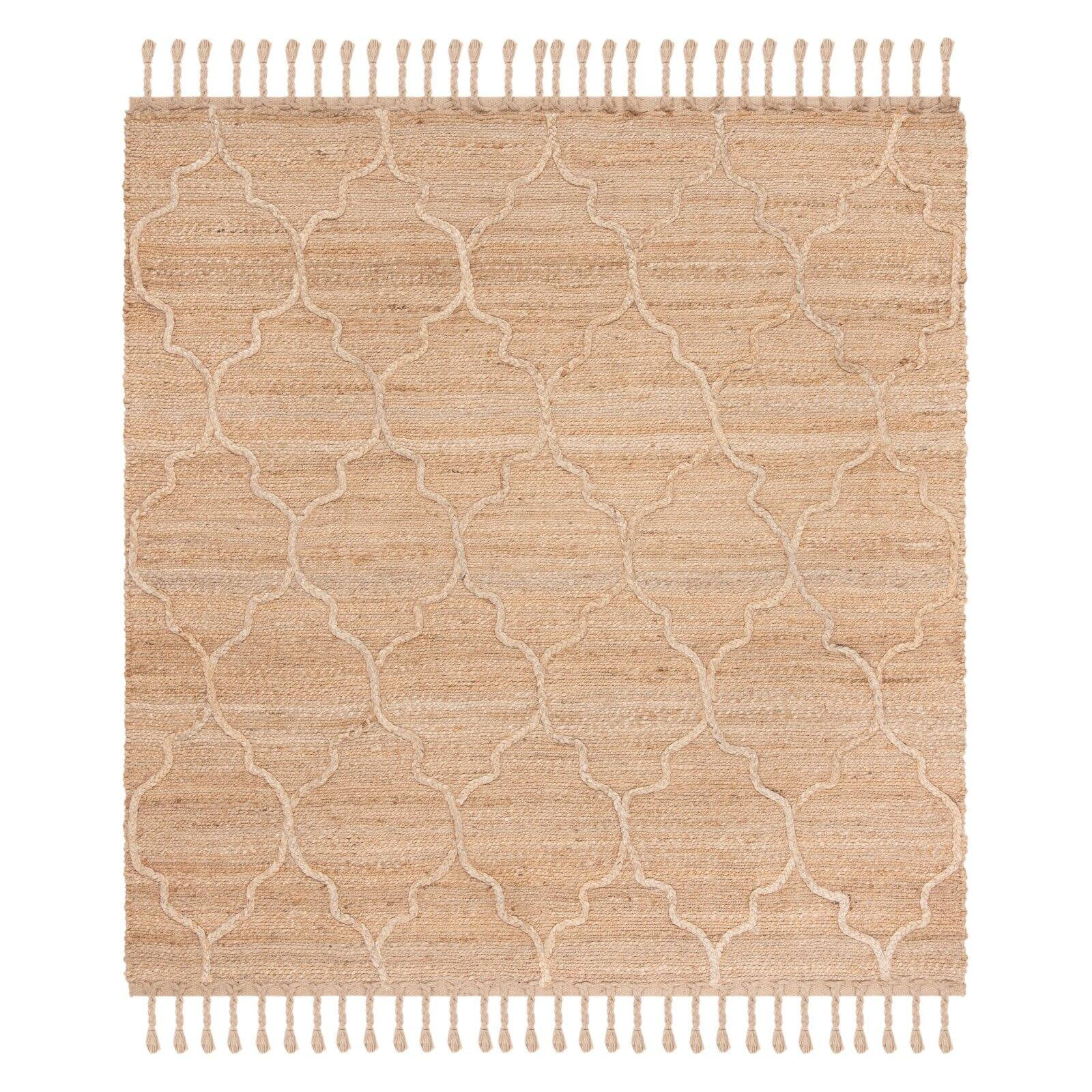 SAFAVIEH Natural Fiber Cohen Geometric Jute Area Rug, Natural, 6' x 6' Square
