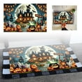 thumbnail image 1 of qiangxu , Tapis de Porte d'Halloween Citrouille Fantôme Effrayant Tapis d'Entrée Effrayant Antidérapant en Caoutchouc Tapis de Porte Durable et Facile à Nettoyer Tapis de Salon Vert 31.5*11.83 Pieds', 1 of 6
