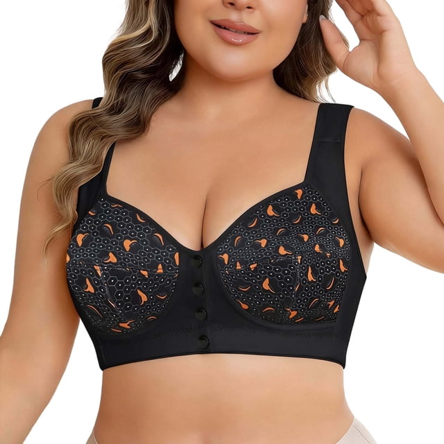 Bra and Lingerie for Everyday Comfort | Front-Button Backless Smooth Seamless Support with Adjustable Straps and Cup Design