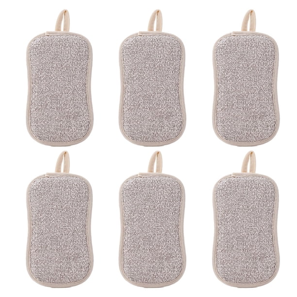 Esponjas multiusos para fregar la cocina de Laklulu, de microfibra y resistentes (paquete de 6)