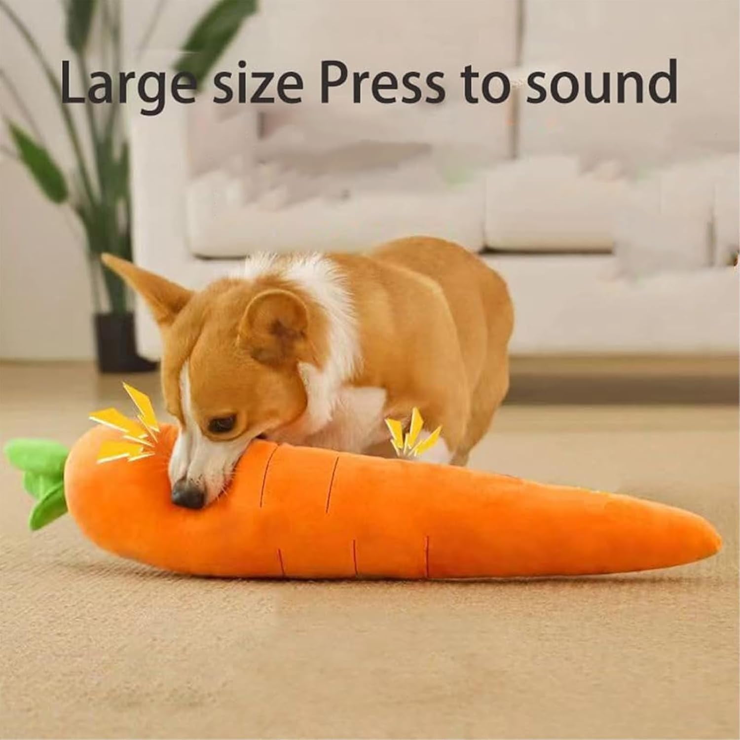 2026 New Large Sturdy Plush  Dog Cat Toys Ridiculous Carrot,Dog Calming Carrot， Upgrade Interactive Dog Toys Dog Toys Dog Calming Carrot Puppy Interactive Games(1pcs-Orange)