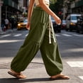 thumbnail image 4 of YanHoo Baggy Boho Harem Pants for Women Elastic Waisted Drawstring Wide Leg Sweatpants Casual Comfy Joggers with Pockets, 4 of 6