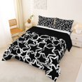 thumbnail image 2 of Manfei Black White Stars King Size Comforter Sets,Cartoon Themed Comforters King Size,Black Reversible,3pcs,1 Comforter and 2 Pillowcases, 2 of 7