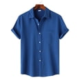 thumbnail image 2 of Hessimy Men's Hawaiian Shirt Short Sleeve Floral Button Down Shirts Tropical Holiday Beach Shirts,Floral(Blue,S), 2 of 9