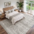 thumbnail image 4 of Roxstand 9x12 Area Rugs for Living Room, Stain Resistant Floral Vintage Washable Rugs, Non-Slip Thin Farmhouse Grey Rugs(9'x12', Grey), 4 of 11
