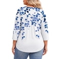 thumbnail image 3 of Fantaslook 3/4 Sleeve Plus Size Tops for Women Henley Neck Button Blouses Dressy Floral Tunic Work Shirts L-5XL, 3 of 9