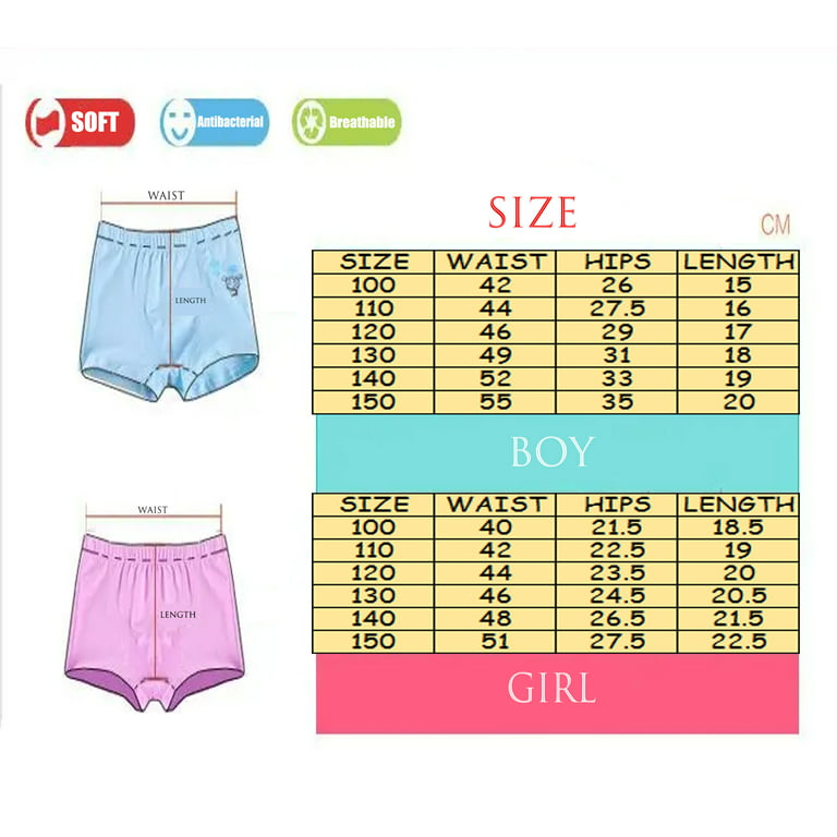 CM-Kid Little Girl's Underwear Soft Cotton Birefs 6-Pack Cartoon Underpants  for Little Girl Size 3-8