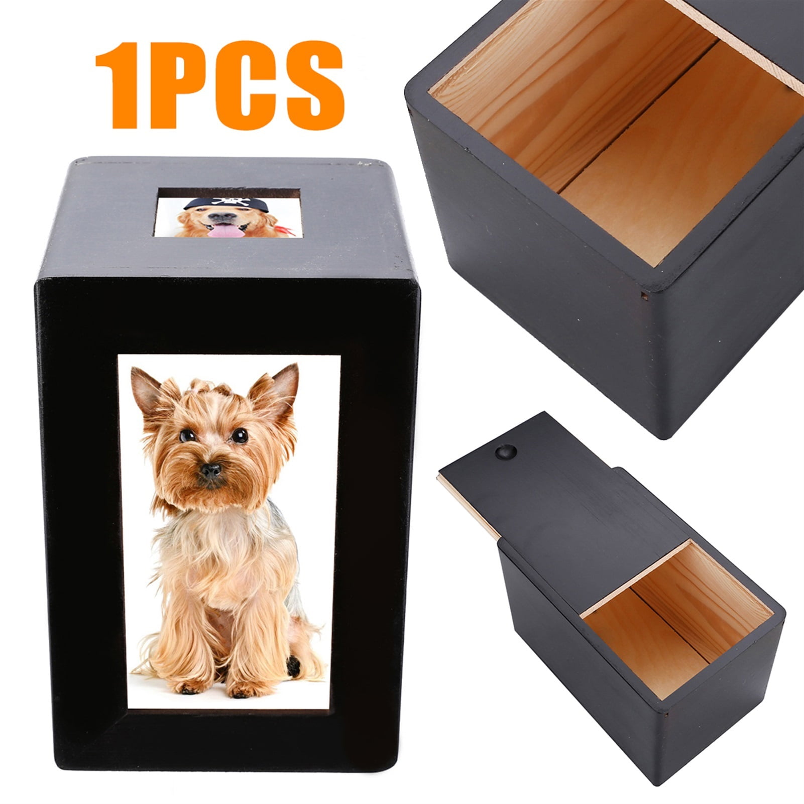 Peaceful Memorial Photo Frame Keep Box For Home Storage Holder Wooden Pet Urn Box Dog Cat Cremation Urn