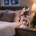 thumbnail image 5 of Lypsnake Christmas Reindeer & Snowman Figurine, Resin Holiday Deer Statue with Scarf Snowflake Pattern, Festive Tabletop Decor for Xmas Home Dispaly, 5 of 7