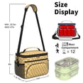 thumbnail image 4 of Orange and Cream Wavy Checkered Insulated Lunch Box for Women Men, Medium Leakproof Cooler Bag with Adjustable Strap, 10"x6.7"x8", 4 of 4