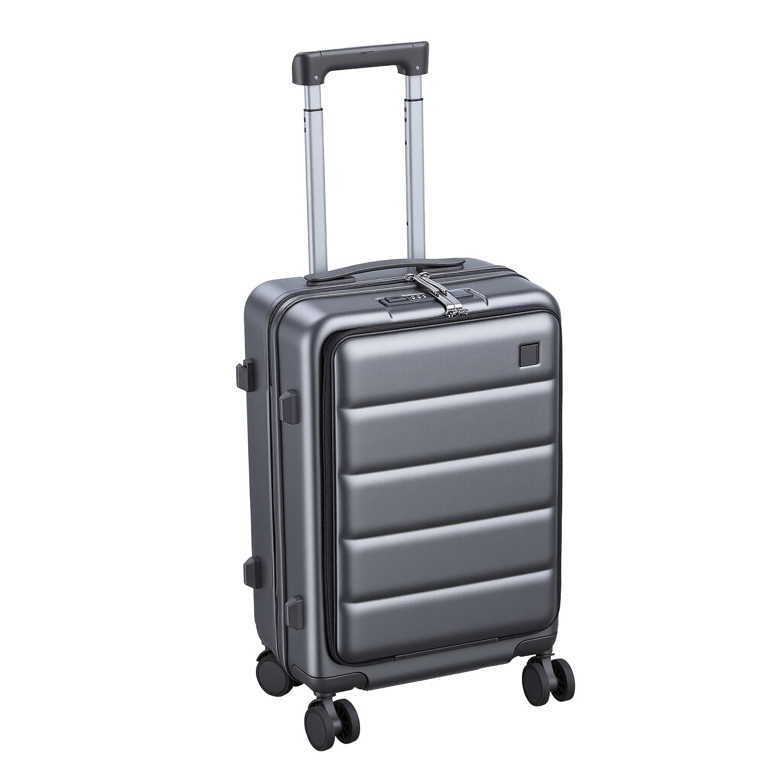 ziertyon 20-inch Carry-On Expandable Hardside Upright Luggage With 360-Spinner Wheels and Divider Pockets, Dark Gray