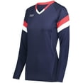 thumbnail image 2 of High Five M Ladies TruHit Tri-Color Long Sleeve Jersey Navy/Scarlet/White 342242, 2 of 2