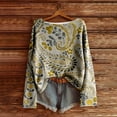 thumbnail image 2 of Womens Boho Vintage Tunic Tops Oversized Floral Casual Graphic Pullover Shirts Fall Long Sleeve Boat Neck Cute Blouses, 2 of 3