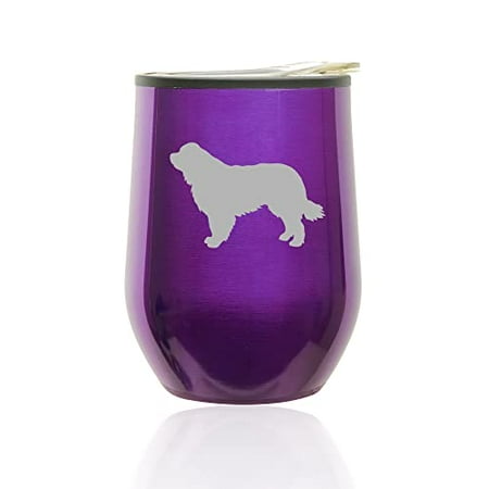 

Stemless Wine Tumbler Coffee Travel Mug Glass with Lid Newfoundland Dog (Royal Purple)