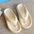 thumbnail image 5 of Slippers for Women,Summer Thick Sole Flip Flops Sandals For Outdoor Vacation Beach Travel Comfortable Toe Post On Slippers,Womens Slippers,Beige,8, 5 of 8