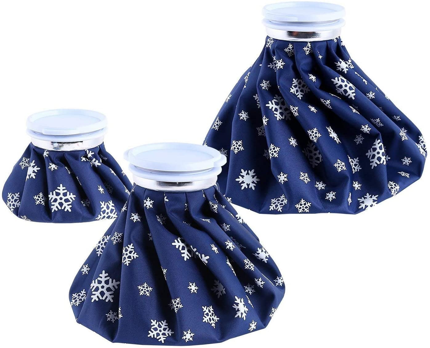 LONGRV 3Pcs Reusable Ice Bag Hot Cold Therapy Ice Pack for Injuries, No-Leak Fabric Medical Ice Bags