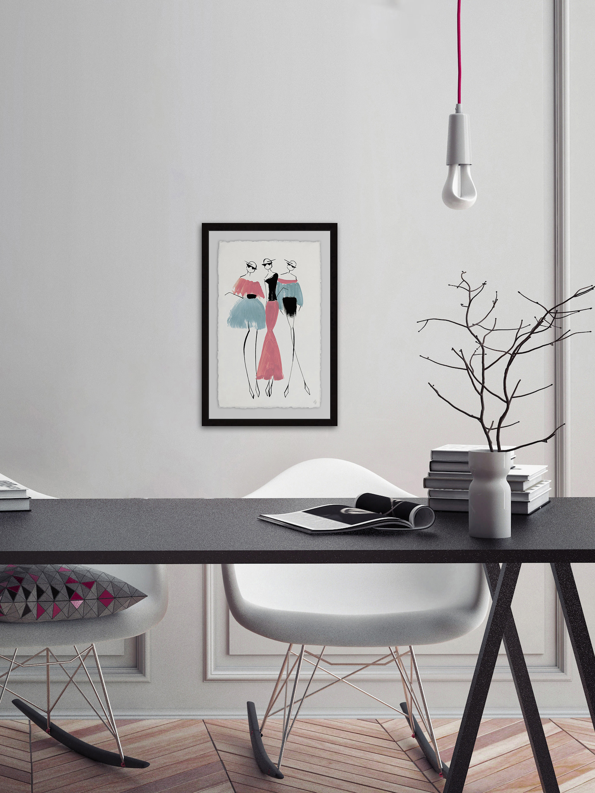 Pastel Trio Framed Painting Print