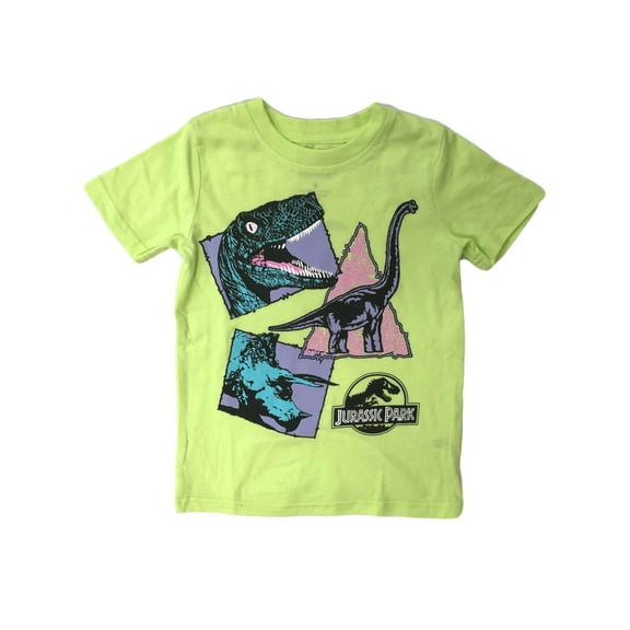 Jurassic Park Boys Neon Green Short Sleeve Dinosaur Tee Shirt T-Shirt 4