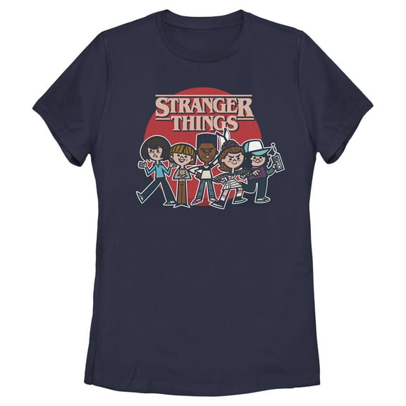 Netflix Women's Stranger Things Cartoon Gang Graphic T-Shirt