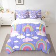thumbnail image 2 of Homewish Cartoon Rainbow 7pcs Bedding Comforter Set for Preppy Children Kids,Cute Gradient Watercolor Queen Bedding Sets Super Cozy,Dreamy Princess Queen Sheet Sets,Microfiber Bedroom Decor, 2 of 8