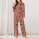 thumbnail image 2 of Balery Hedgehog Mushroom Conjunto de Pijama con Estampado para Mujer, Conjunto de Dos Piezas con Manga Larga, Ropa de Dormir Suave con Bolsillos, Pijamas Cómodos-XX-Large, 2 of 7