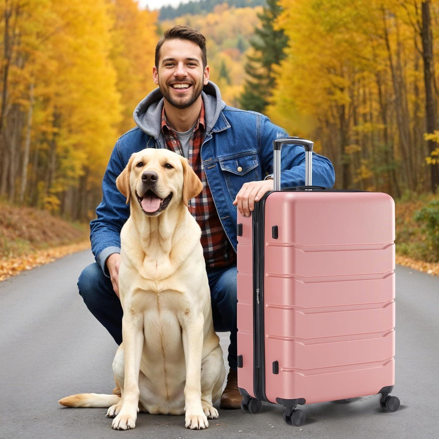 20" Carry-On Luggage, Lightweight ABS Hard Shell Suitcase with Spinner Wheels, Expandable, TSA Lock & Retractable Handle