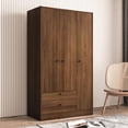 thumbnail image 3 of Polifurniture Denmark  3 Door Bedroom Armoire with Drawers, Dark Brown, 3 of 10