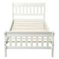 thumbnail image 4 of Private Jungle Sale Wood Platform Beds with Headboard/Footboard/Wood Slat Support, Twin Bed Frame Panel Sleigh Bed, White, 4 of 9