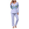 thumbnail image 2 of CLOISE Loungewear Sets Womens Two-Piece Cozy Long Sleeve Sleepwear Tops and Comfy Lounge Pants Pjs Sets Comfort Flower Printed Cute Nightwear, 2 of 5