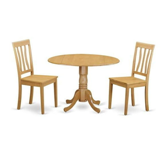 Dining Kitchen Dinette Table & 2 Room Chairs, Oak