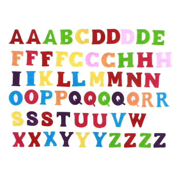 50 letras del alfabeto de fieltro de tela no tejida para manualidades, juguetes para niños, decoración de fiestas de cumpleaños y Navidad (colores y letras variados)