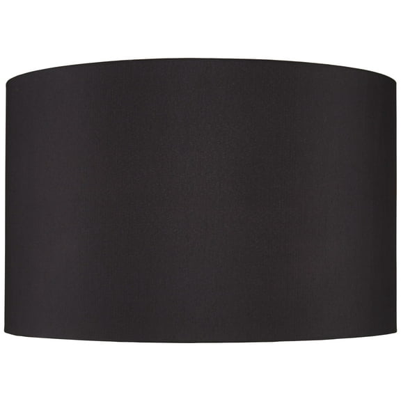 Springcrest Black Faux Silk Large Drum Lamp Shade 19" Top x 19" Bottom x 12" Slant x 12" High (Spider) Replacement with Harp and Finial
