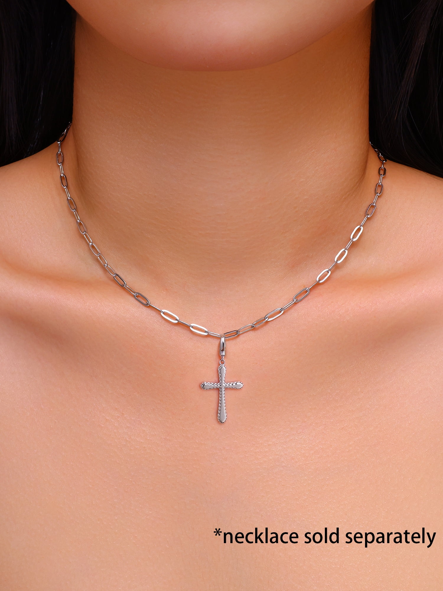 Brilliance Fine Jewelry Cross Charm in Sterling Silver
