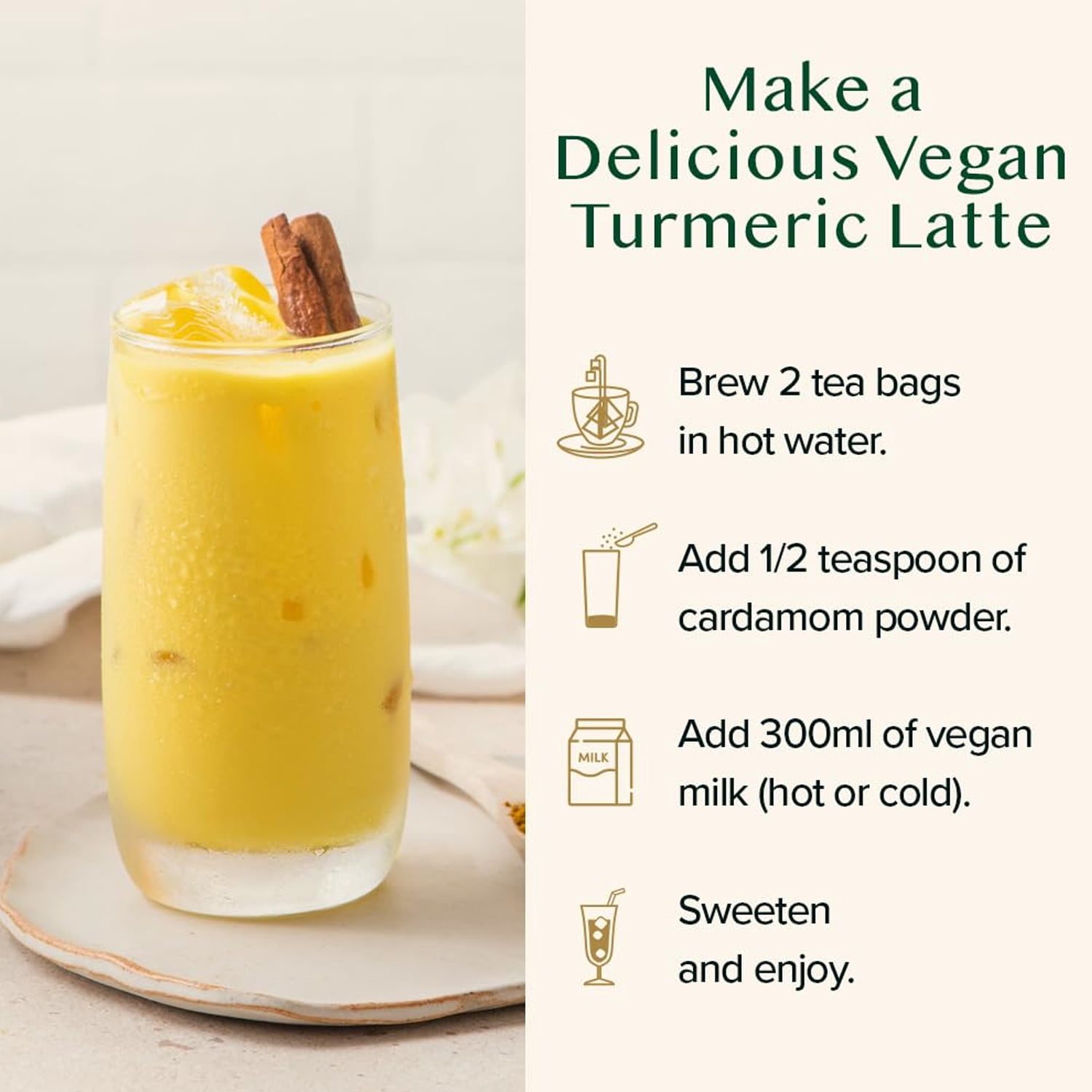 VAHDAM Organic Turmeric Ginger Herbal Tea, 100 Pyramid Tea Bags | Caffeine-Free, Non-GMO Herbal Infusion, Spiced Botanical Blend