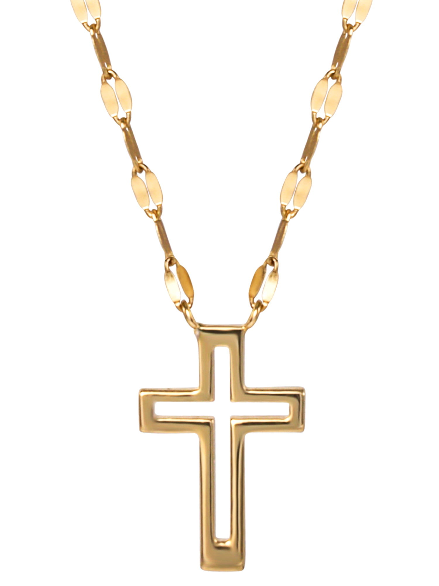 Women's Gold Plated Sterling Silver Faith Cross Necklace Pendant