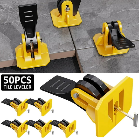 Eummy 50 Pcs Tile Leveling System Kit Tile Leveler Adjuster Reusable Tile Leveler Plastic Positioning Artifacts Leveler Fixing Ceramic Tile Horizontal Positioning Durable Tile Tools