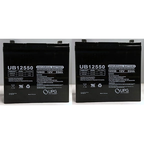 UB12550 12V 55Ah Scooter Wheelchair Mobility Deep Cycle SLA AGM Battery - 2 Pack