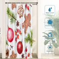 thumbnail image 2 of Light Brown Christmas Gingerbread Tree Decor Shower Curtain,Green Pine Branches Bathroom Decor Polyester Fiber Plastic Rings Quick-Drying Waterproof for Bathtubs/Bathroom, 72x36 inches, 2 of 6